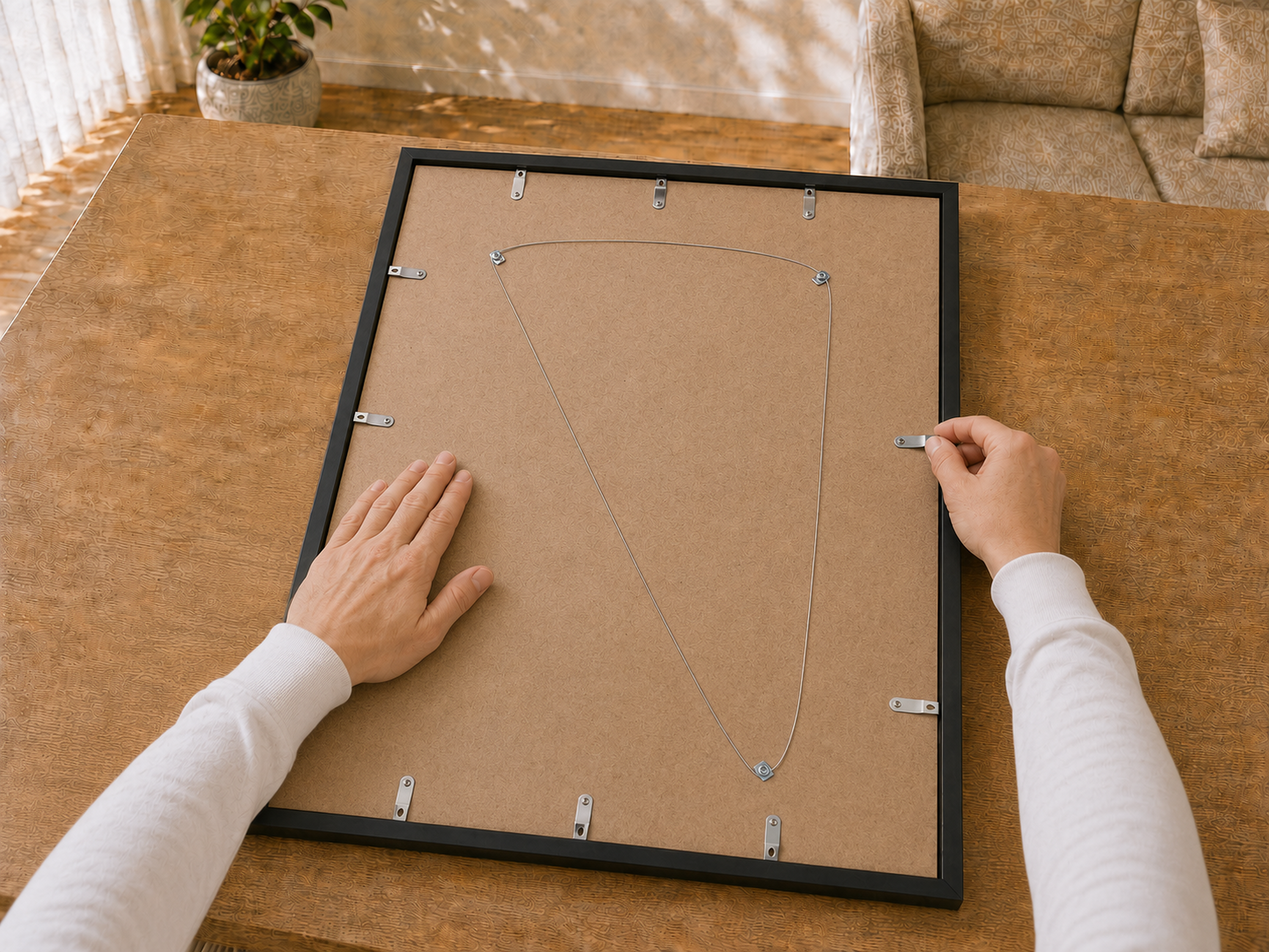 Placement du panneau arrière dans le ShirtFrame